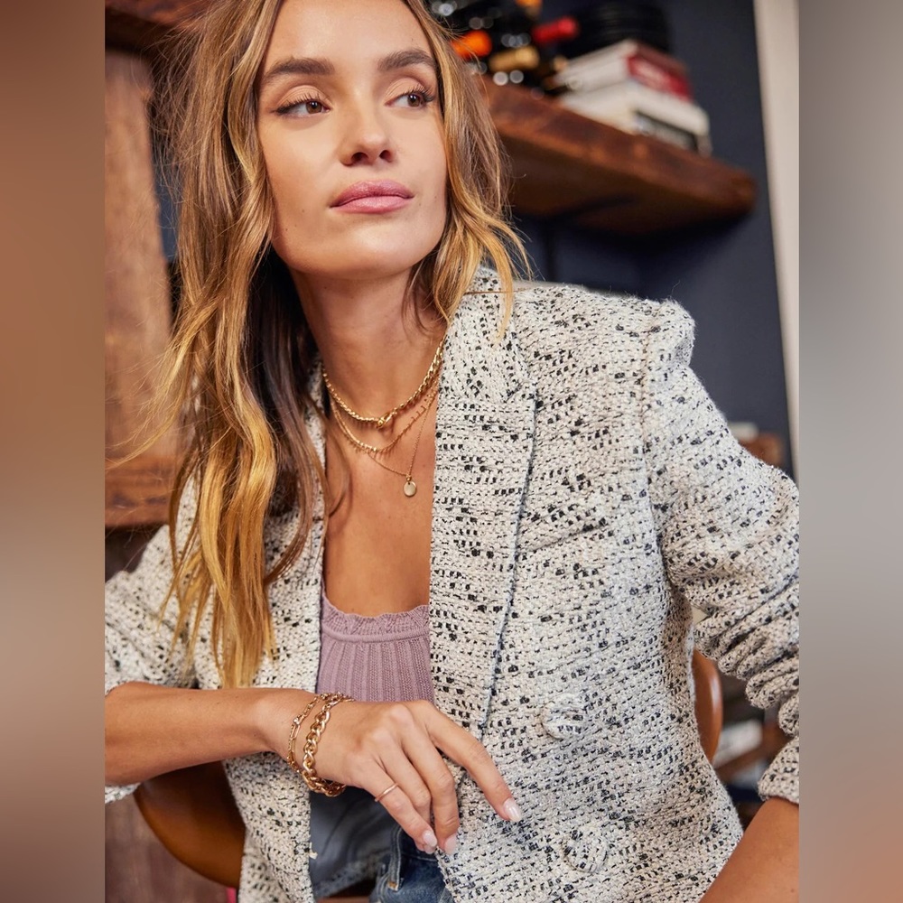 NWT Heartloom Aurelie Tweed Blazer Gray Women’s Size Medium - Picture 15 of 15